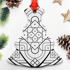 Mandala Drawing Dyes Page Christmas Tree Ornament (two Sides) by Pakrebo