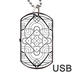 Mandala Drawing Dyes Page Dog Tag Usb Flash (one Side) by Pakrebo