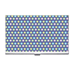 Deep Blue Hemp Pattern Flowers Business Card Holder by Pakrebo