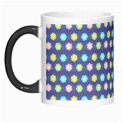 Deep Blue Hemp Pattern Flowers Morph Mugs by Pakrebo