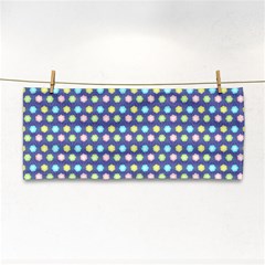 Deep Blue Hemp Pattern Flowers Hand Towel by Pakrebo