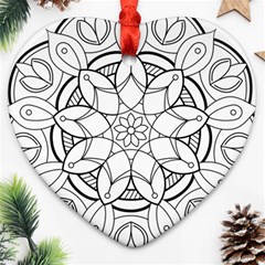 Mandala Drawing Dyes Page Ornament (heart) by Pakrebo