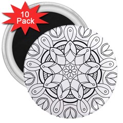 Mandala Drawing Dyes Page 3  Magnets (10 Pack)  by Pakrebo