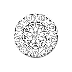 Mandala Drawing Dyes Page Magnet 3  (round) by Pakrebo