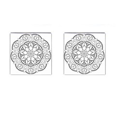 Mandala Drawing Dyes Page Cufflinks (square) by Pakrebo