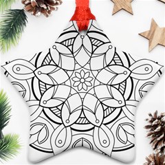 Mandala Drawing Dyes Page Star Ornament (two Sides) by Pakrebo