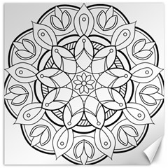 Mandala Drawing Dyes Page Canvas 20  X 20  by Pakrebo