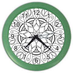 Mandala Drawing Dyes Page Color Wall Clock by Pakrebo