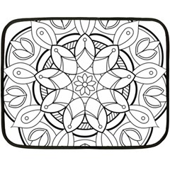 Mandala Drawing Dyes Page Double Sided Fleece Blanket (mini)  by Pakrebo