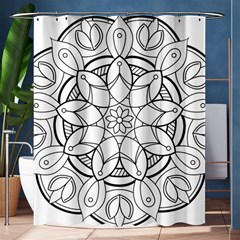 Mandala Drawing Dyes Page Shower Curtain 60  X 72  (medium)  by Pakrebo