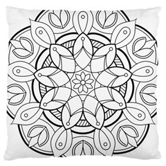 Mandala Drawing Dyes Page Large Cushion Case (one Side) by Pakrebo