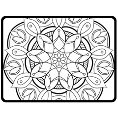 Mandala Drawing Dyes Page Double Sided Fleece Blanket (large)  by Pakrebo