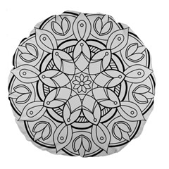 Mandala Drawing Dyes Page Large 18  Premium Flano Round Cushions by Pakrebo