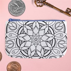 Mandala Drawing Dyes Page Large Coin Purse by Pakrebo