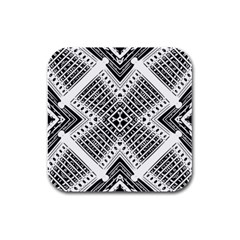 Pattern Tile Repeating Geometric Rubber Square Coaster (4 Pack)  by Pakrebo