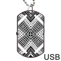 Pattern Tile Repeating Geometric Dog Tag Usb Flash (one Side) by Pakrebo