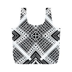 Pattern Tile Repeating Geometric Full Print Recycle Bag (m) by Pakrebo