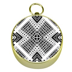 Pattern Tile Repeating Geometric Gold Compasses by Pakrebo