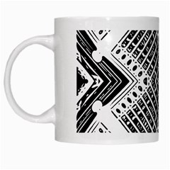 Pattern Tile Repeating Geometric White Mugs by Pakrebo