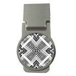 Pattern Tile Repeating Geometric Money Clips (Round)  Front