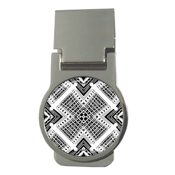 Pattern Tile Repeating Geometric Money Clips (Round) 