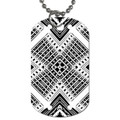 Pattern Tile Repeating Geometric Dog Tag (two Sides) by Pakrebo