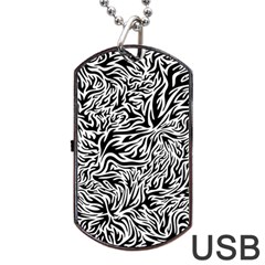 Flames Fire Pattern Digital Art Dog Tag Usb Flash (one Side) by Pakrebo