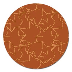 Autumn Leaves Repeat Pattern Magnet 5  (round) by Pakrebo