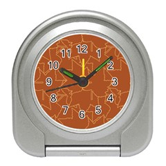 Autumn Leaves Repeat Pattern Travel Alarm Clock by Pakrebo