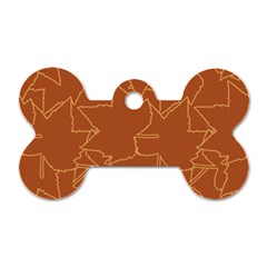 Autumn Leaves Repeat Pattern Dog Tag Bone (one Side) by Pakrebo