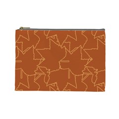 Autumn Leaves Repeat Pattern Cosmetic Bag (large) by Pakrebo