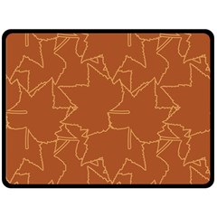 Autumn Leaves Repeat Pattern Fleece Blanket (large)  by Pakrebo