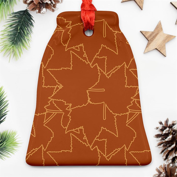 Autumn Leaves Repeat Pattern Ornament (Bell)