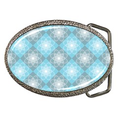 White Light Blue Gray Tile Belt Buckles by Pakrebo