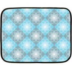 White Light Blue Gray Tile Fleece Blanket (mini) by Pakrebo