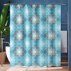 White Light Blue Gray Tile Shower Curtain 60  X 72  (medium)  by Pakrebo