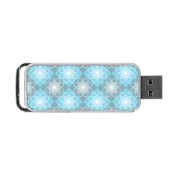 White Light Blue Gray Tile Portable Usb Flash (one Side) by Pakrebo