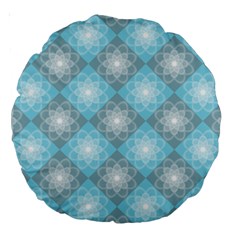 White Light Blue Gray Tile Large 18  Premium Round Cushions by Pakrebo