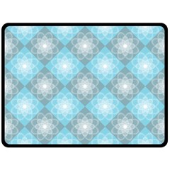 White Light Blue Gray Tile Double Sided Fleece Blanket (large)  by Pakrebo