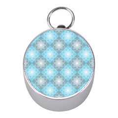 White Light Blue Gray Tile Mini Silver Compasses by Pakrebo