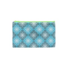 White Light Blue Gray Tile Cosmetic Bag (xs) by Pakrebo