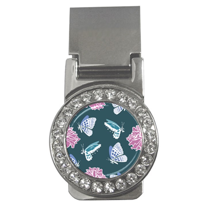 Butterfly Pattern Dead Death Rose Money Clips (CZ) 