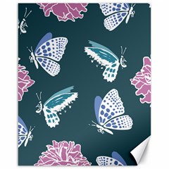 Butterfly Pattern Dead Death Rose Canvas 16  X 20  by Pakrebo