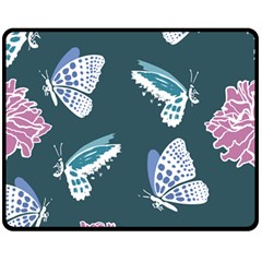 Butterfly Pattern Dead Death Rose Fleece Blanket (medium)  by Pakrebo