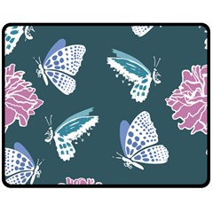 Butterfly Pattern Dead Death Rose Double Sided Fleece Blanket (medium)  by Pakrebo