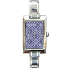 Wreath Differences Indigo Deep Blue Rectangle Italian Charm Watch