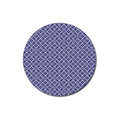 Wreath Differences Indigo Deep Blue Rubber Coaster (round)  by Pakrebo