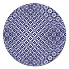 Wreath Differences Indigo Deep Blue Magnet 5  (round) by Pakrebo