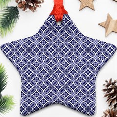 Wreath Differences Indigo Deep Blue Star Ornament (Two Sides)