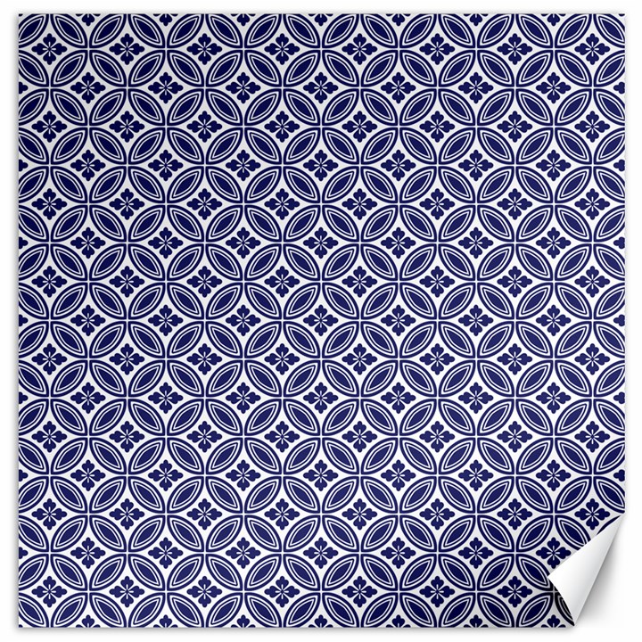 Wreath Differences Indigo Deep Blue Canvas 12  x 12 